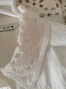 Zara Crochet Trim Button down Shirt
