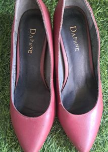 Burgundy Wedge Heel