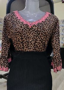 Black Printed Top