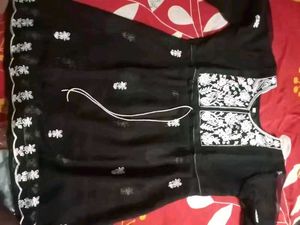 Embroidered Black Dress