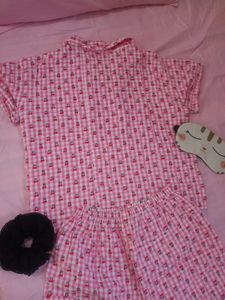 Cute Pink Floral Pajama Set