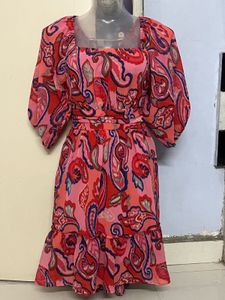 Tokyo Talkies Branded Paisley Print Dress