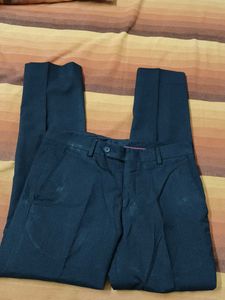 John Player Charcoal Black Viscose Formal Trouser