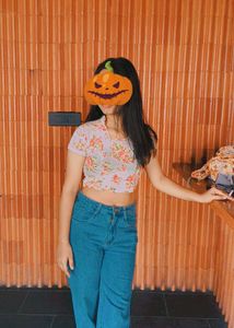 Backless Floral Crop Top