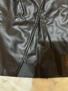 Black Leather Skirt With Slit 🎬