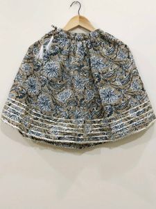 Cotton Floral Gota Patti Work Lancha For Baby Girl
