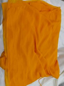 Haldi Colour Saree With Iconic Blouse