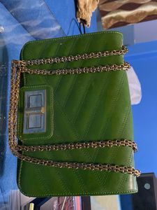 Green Quilted Crossbody Bag