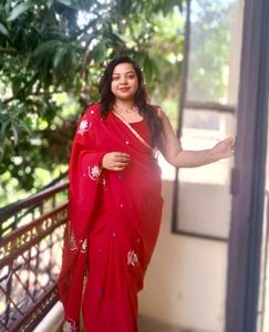 Red Embroidered Saree