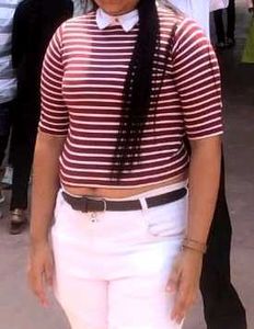 Sassy Red White Stripped Top