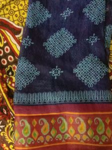 Siphon Silk Cotton Saree ,With Good Embroidery