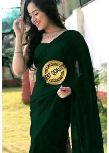 Elegant Emerald Green Saree