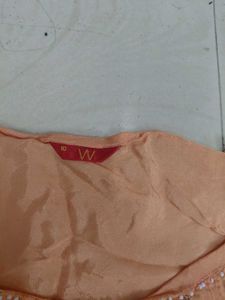 Peach Embroidered Kurta