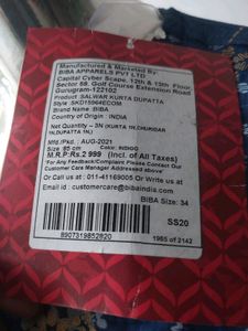 NEW WITH TAG BIBA KURTA SET