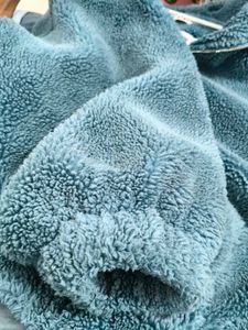 Oversize Blue Fleece Hoodie