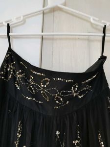 Sequin Embellished Black Skirt