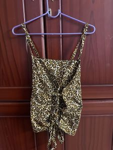 Leopard Print Backless Cami Top