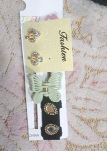 Earrings &amp; Hair Clip Set