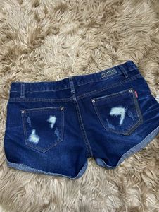 Distressed Denim Star Shorts