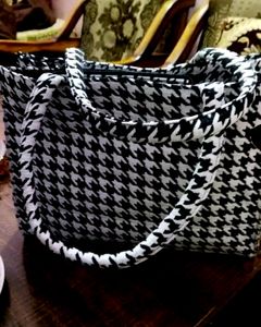 Black & White Canvas Chinese Tote Bag