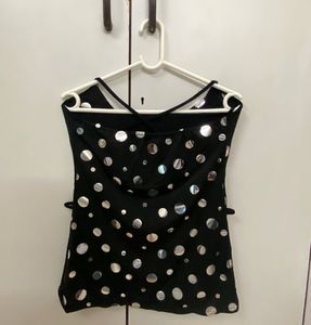 Polka Dot Tank Top with Owl Neck
