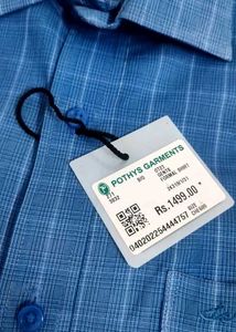 Branded New Men&#39;s Blue Checkered Pure Cotton Shirt