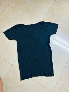 Ribbed V-Neck Top