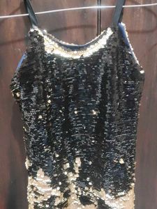 2-in-1sequin Magic Top -{Black &amp; Gold Reversible}