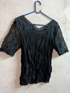 Stylish Ladies Lace Top Black 🖤