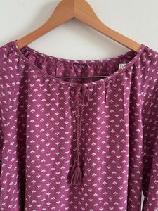 Boho Print Tassel Blouse