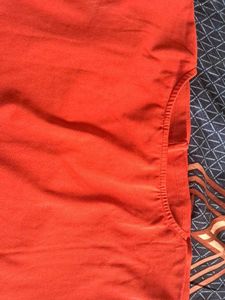 Orange V-Neck Top