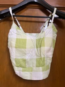 Green Crop Top With Shirt