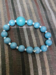 Blue Beaded Stretch Bracelet