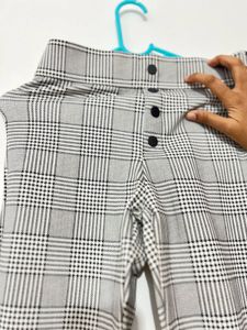 Plaid High-Waisted Pants