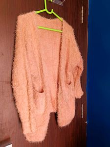 Peach Fuzzy Cardigan