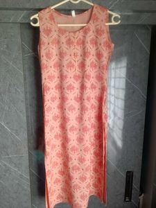 Peach Printed Kurti