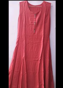 Peach Colour Dress With Coat