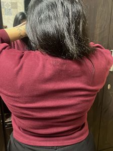 Burgundy Balloon Sleeve Cropped Sweatshirt