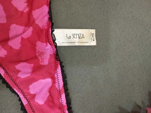 Pink Heart Print Thong Panty✨