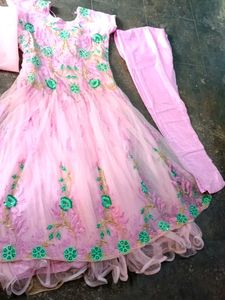 Pink Embroidered Anarkali Suit