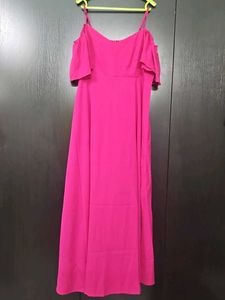 Pink Cold Shoulder Maxi Dress