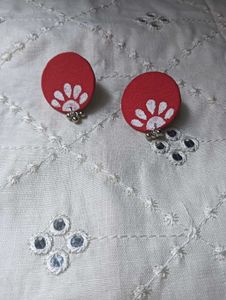 Red Floral Jewelry Set