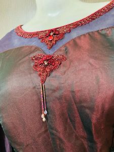 Unique Burgundy Evening Gown