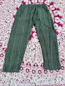 Striped Green Cotton Pants