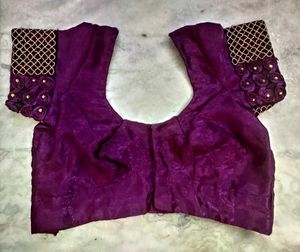 Purple Color Satin Silk Blouse