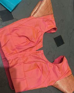 Elegant Pink &amp; Gold Banarasi Silk Saree with Tradi