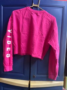 Ginger Hot pink full sleeve crop top