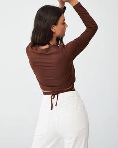 Brown Wrap Around Tie Up Top🤎💒(super Cute)