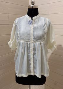 H&amp;M Elegant White Cotton Top