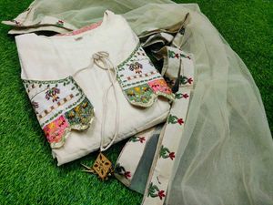 Designer Anarkali Gown In Off White Color